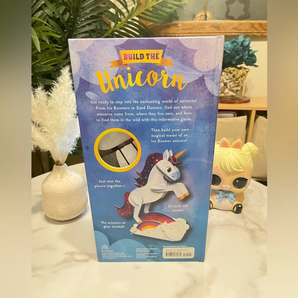 Build the Unicorn Kids Building Set, reading book, and Lear